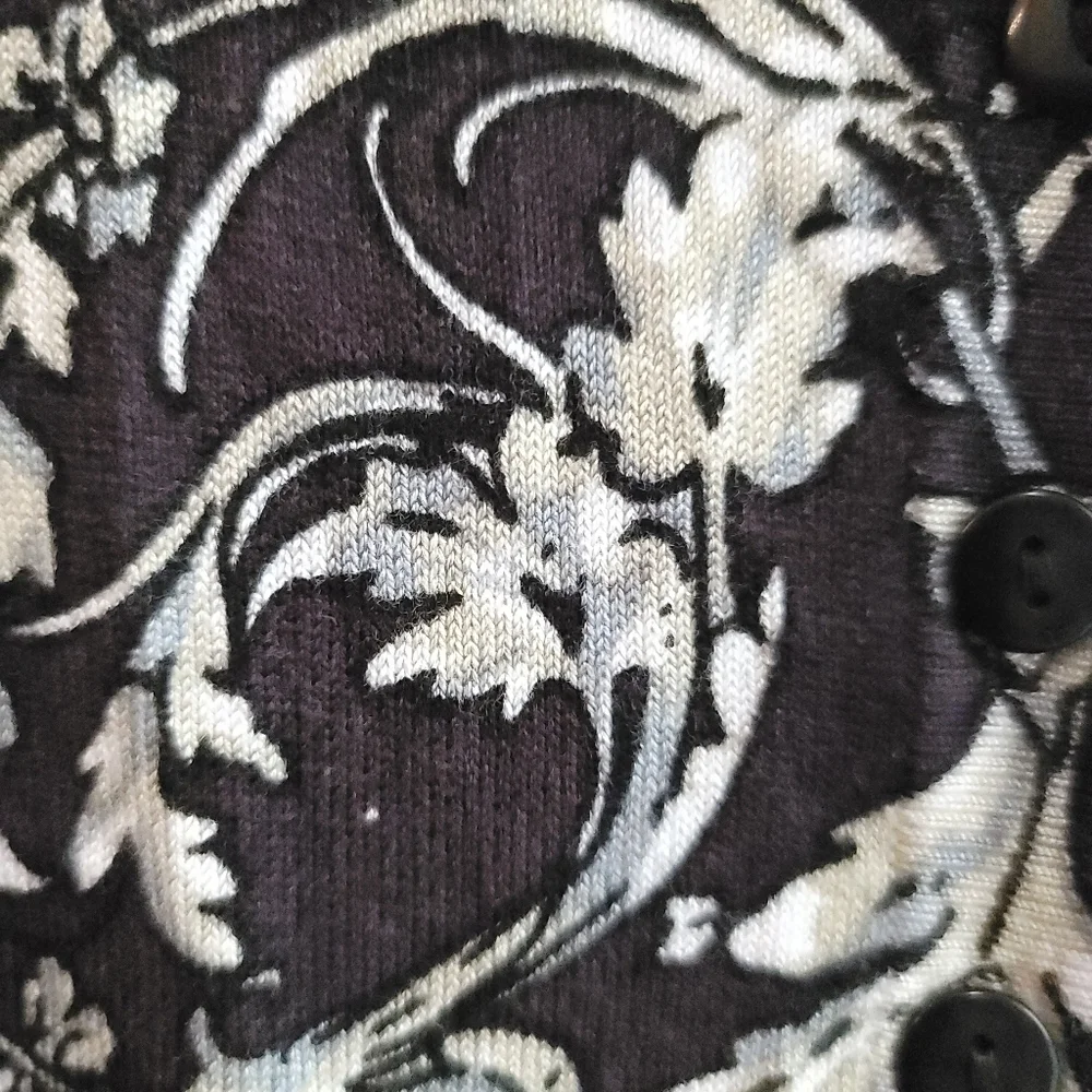 NWT Premise Black Multi Color Lightweight Button Cardigan Size 0X   Plus… - Picture 6 of 9